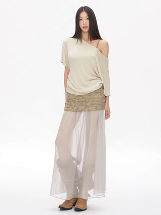 knit mesh skirt