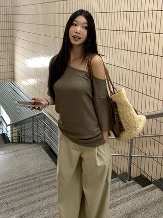 see-through off-shoulder