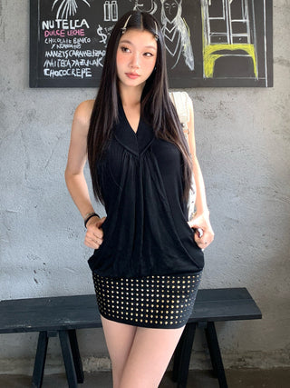 rhinestone halter dress