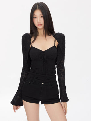 black hip shorts