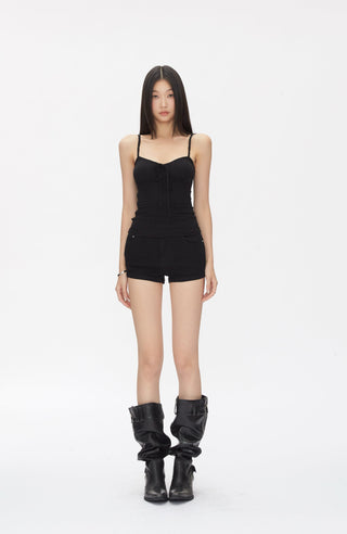 black hip shorts