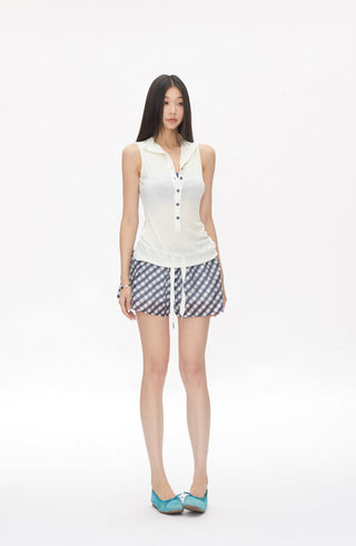 plaid short pants
