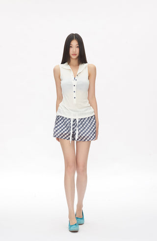 plaid short pants