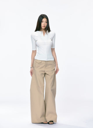 V-collar half sleeve