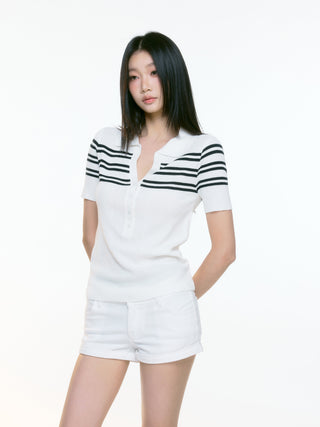 white polo top