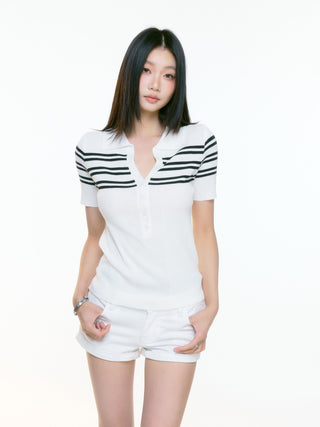 white polo top