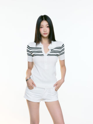 white polo top