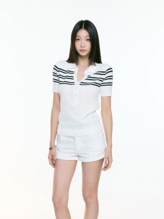 white polo top