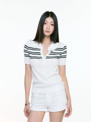white polo top