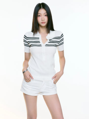 white polo top