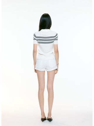 white polo top