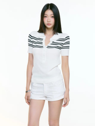 white polo top