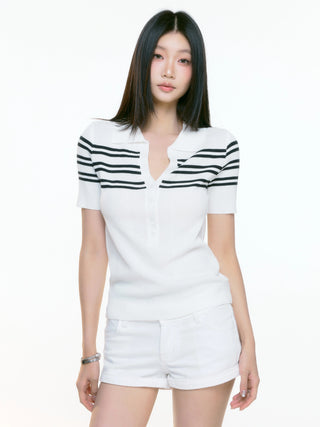 white polo top