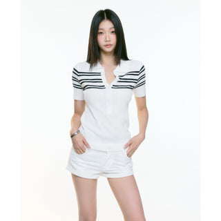 white polo top