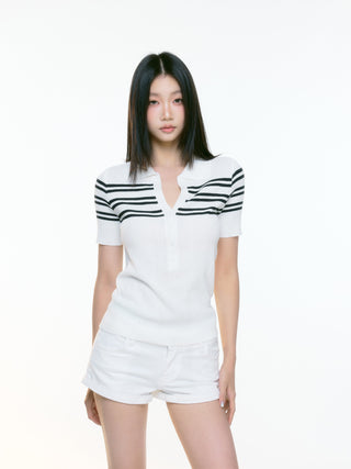 white polo top