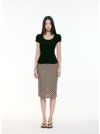 straight midi skirt