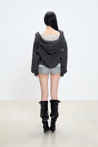 striped hooded coat