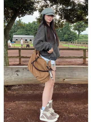 striped hooded coat