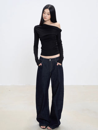 drape straight jeans