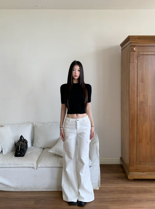 black knit top
