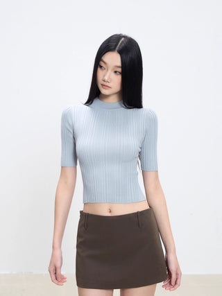 black knit top