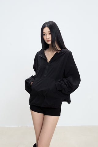 zipper windbreaker coat