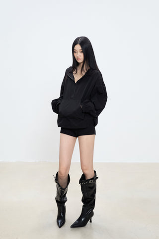 zipper windbreaker coat