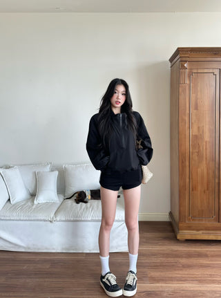 zipper windbreaker coat