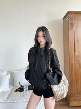 zipper windbreaker coat