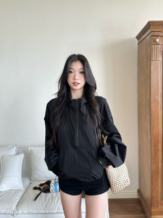 zipper windbreaker coat