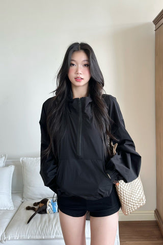 zipper windbreaker coat