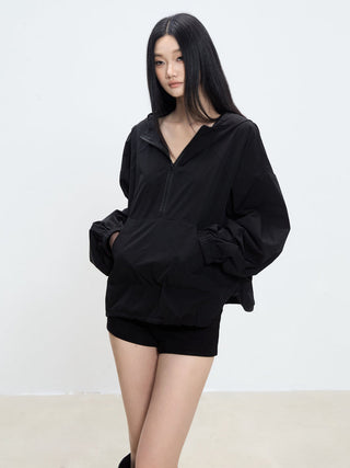 zipper windbreaker coat