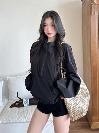 zipper windbreaker coat