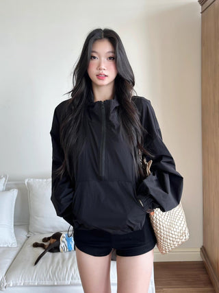 zipper windbreaker coat