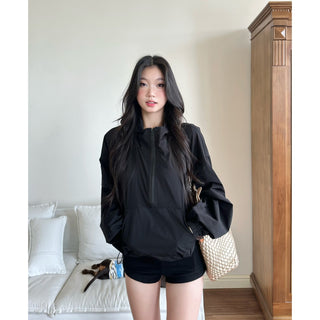 zipper windbreaker coat