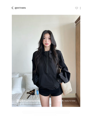 zipper windbreaker coat