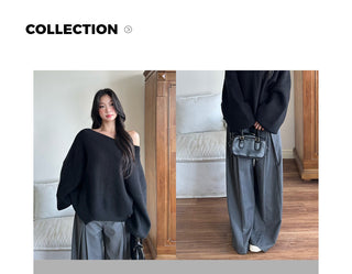 oblique shoulder sweater