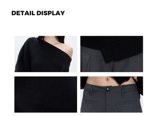 oblique shoulder sweater