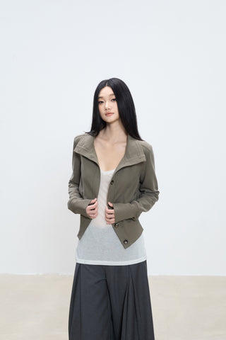high neck coat