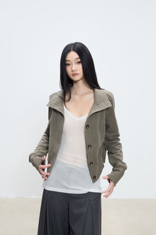 high neck coat