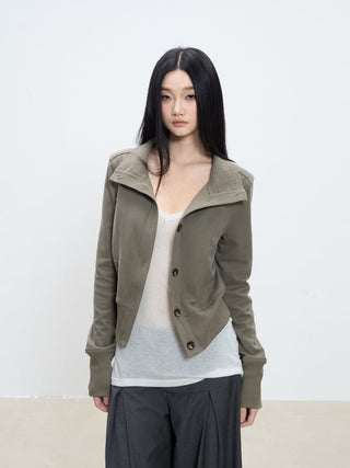 high neck coat