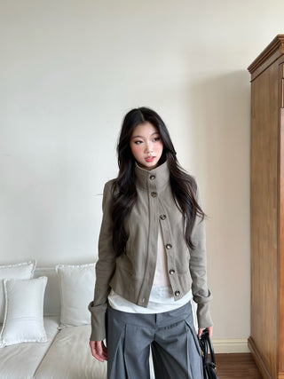 high neck coat