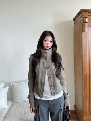 high neck coat