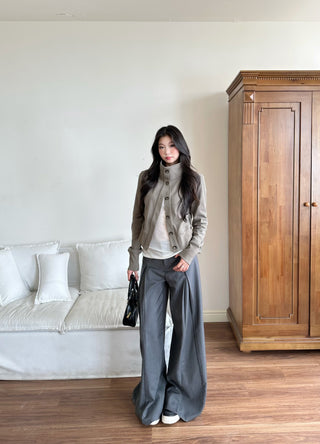 high neck coat