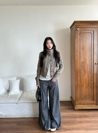 high neck coat