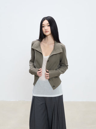 high neck coat