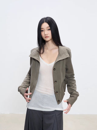 high neck coat