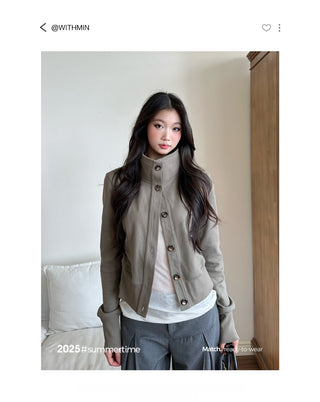 high neck coat