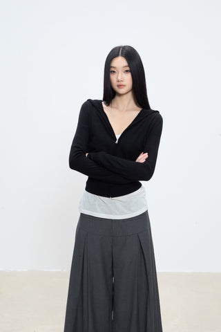 zipper long coat