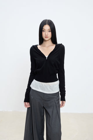 zipper long coat